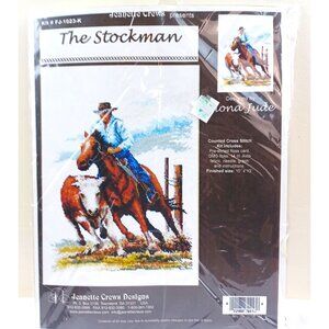 Jeanette Crews The Stockman Counted Cross Stitch Kit Fiona Jude Cowboy Horse Sea
